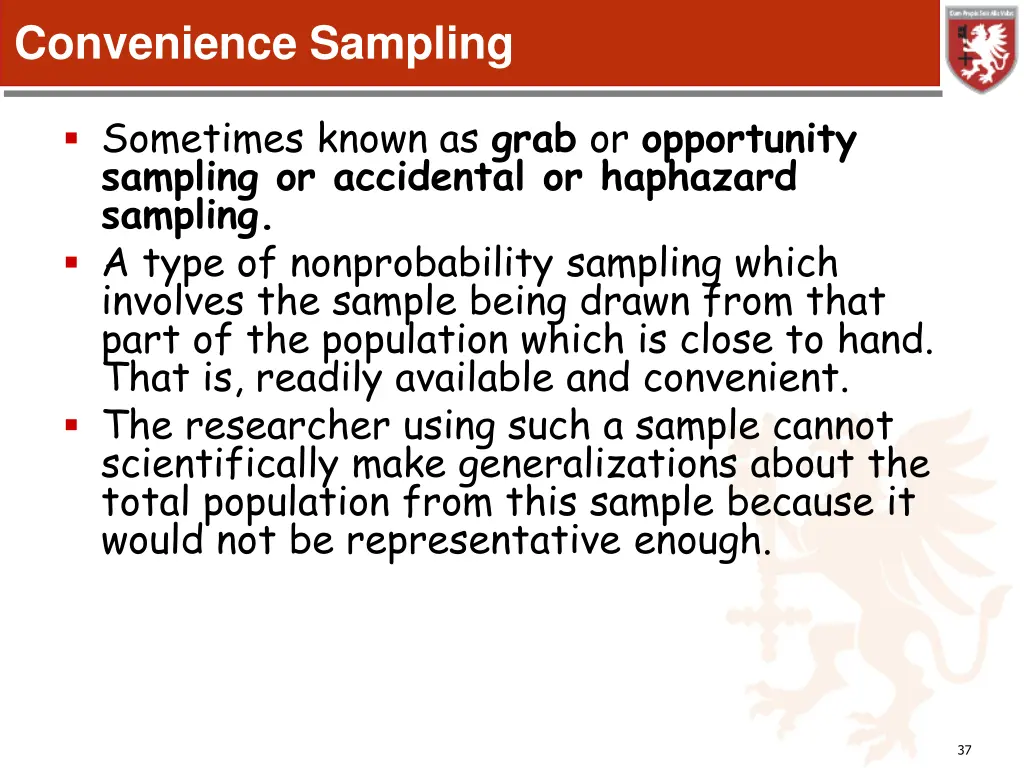 convenience sampling