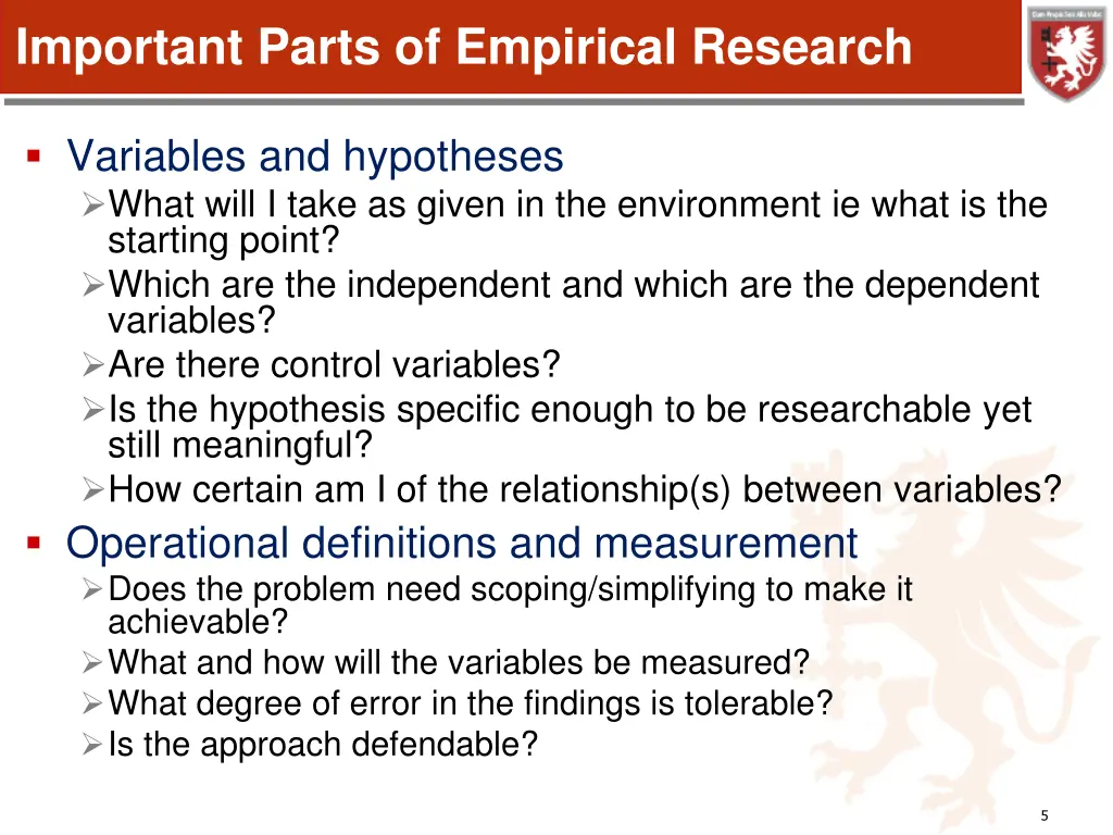 important parts of empirical research 1
