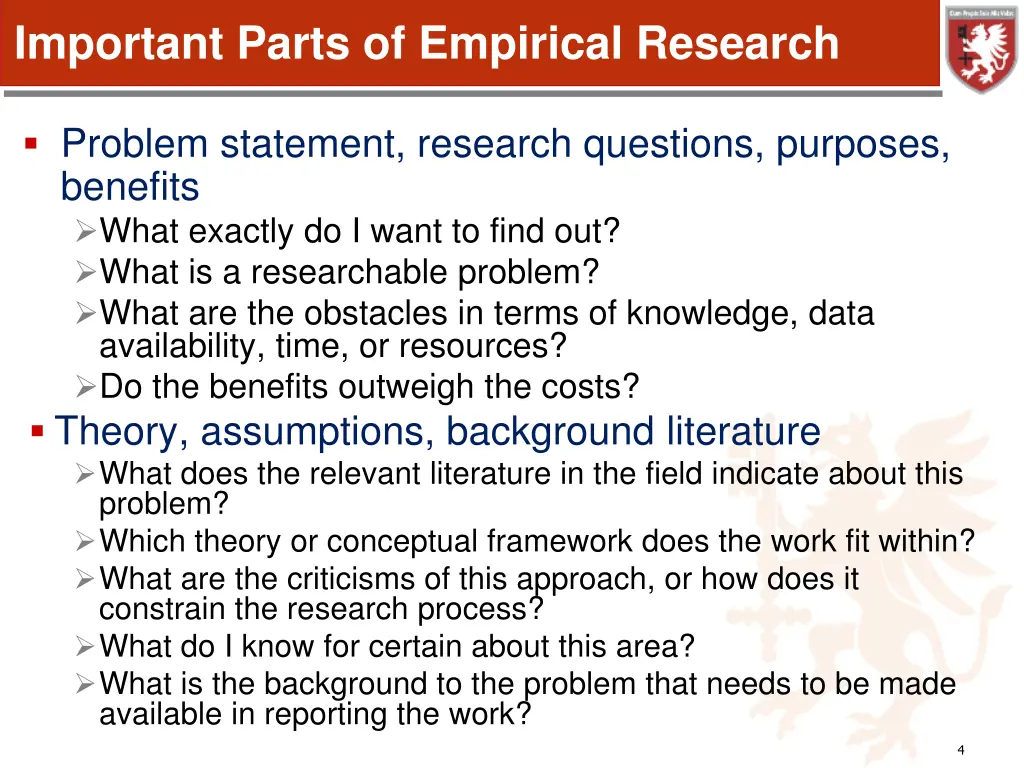 important parts of empirical research