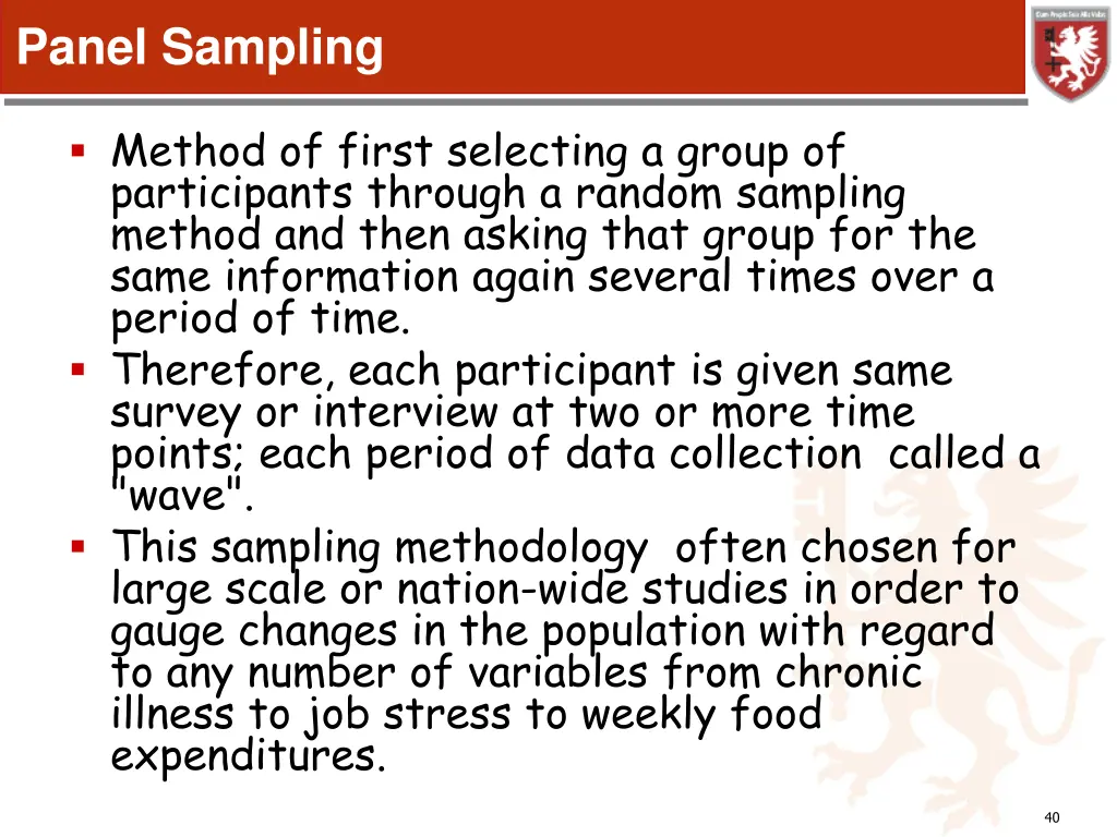 panel sampling