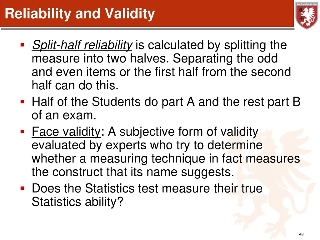 reliability and validity 1