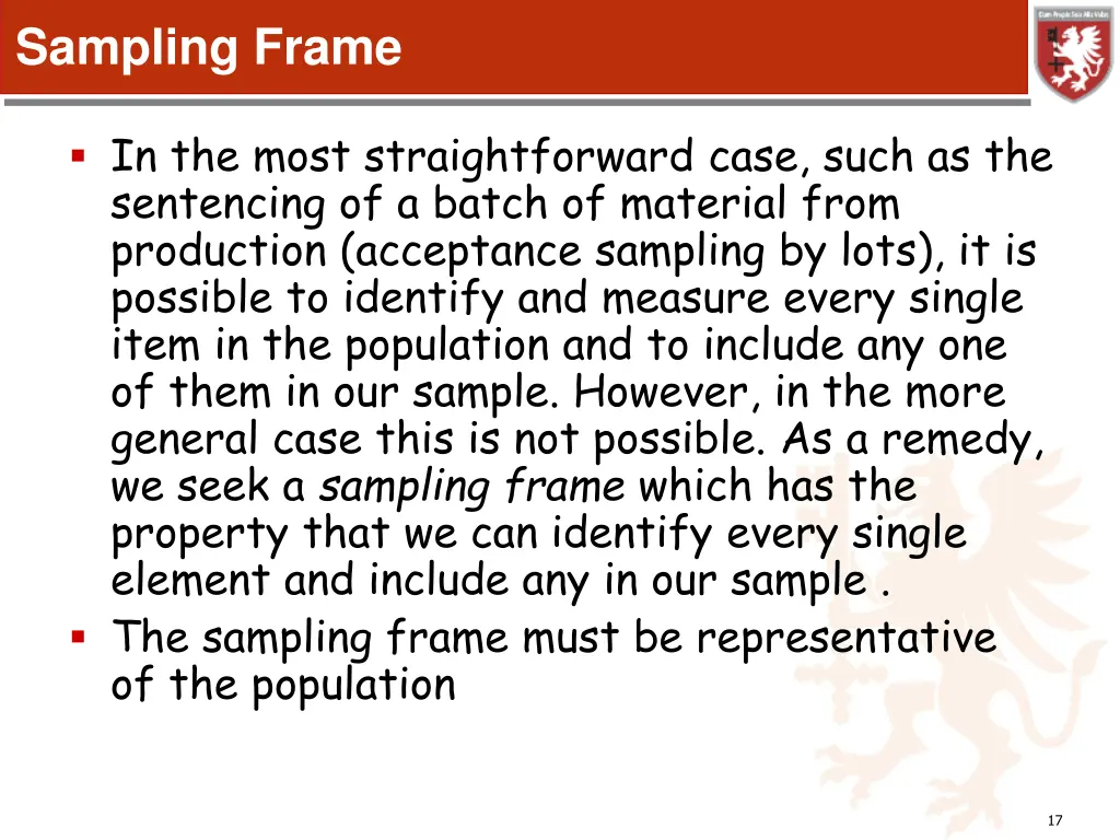 sampling frame