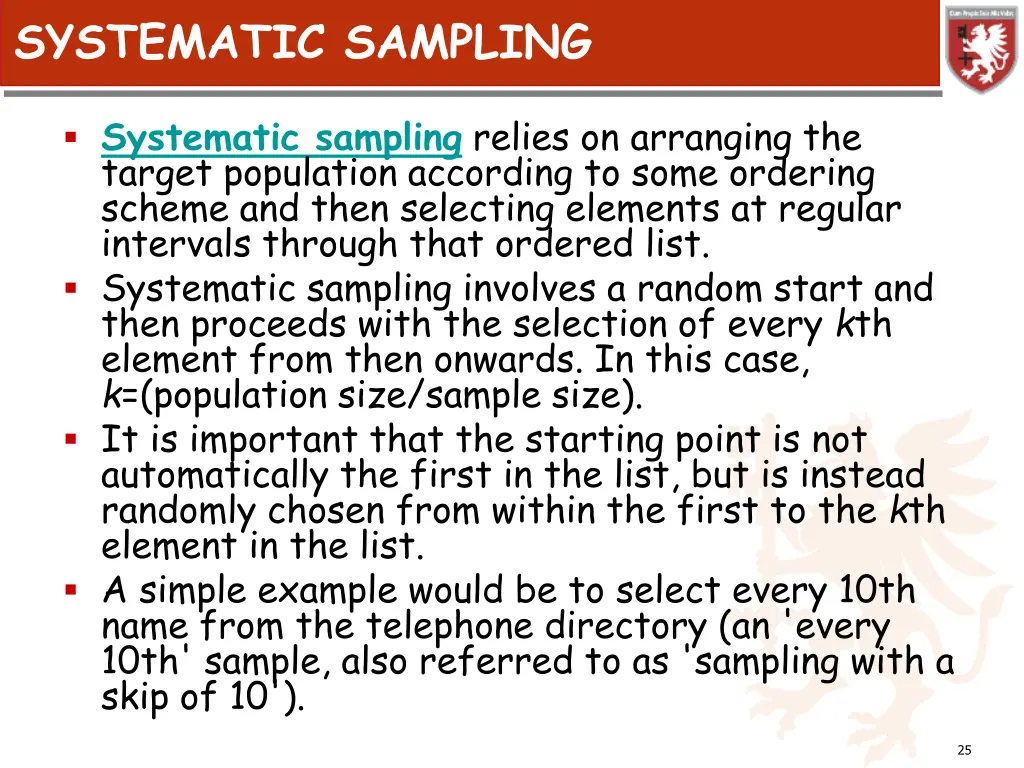systematic sampling