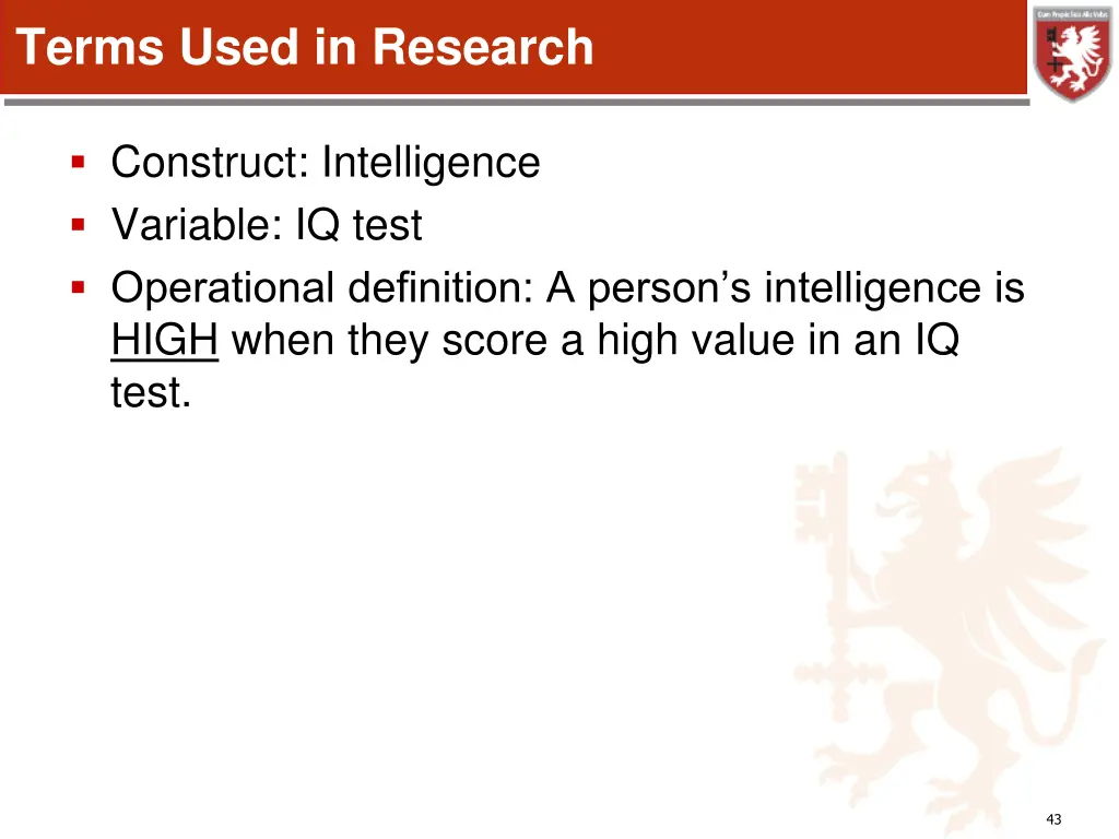 terms used in research