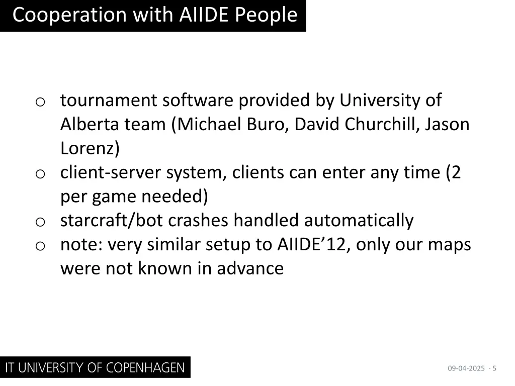 cooperation with aiide people