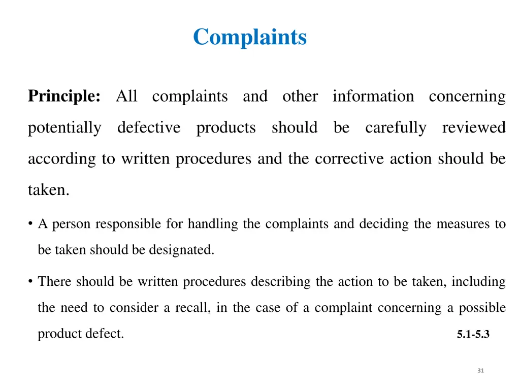 complaints