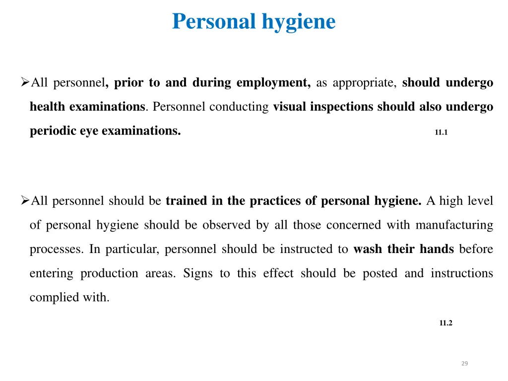 personal hygiene