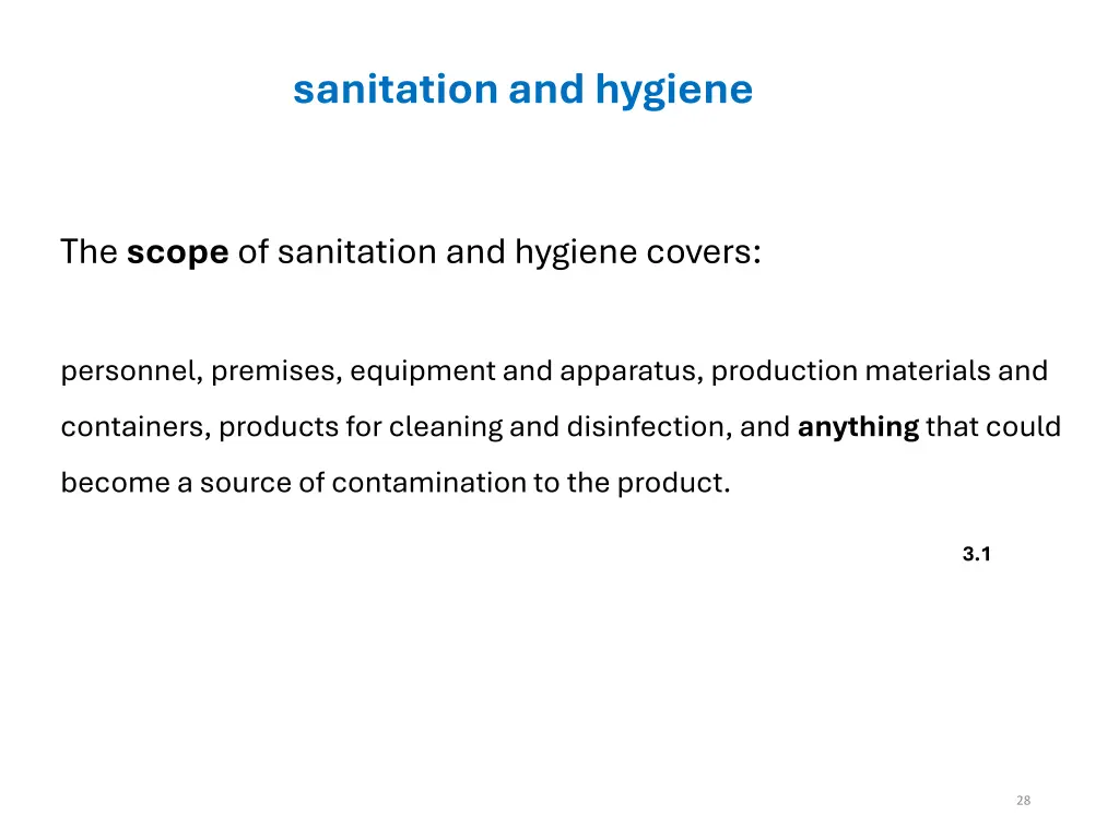sanitation and hygiene