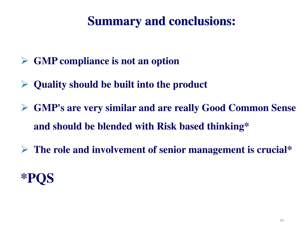 summary and conclusions