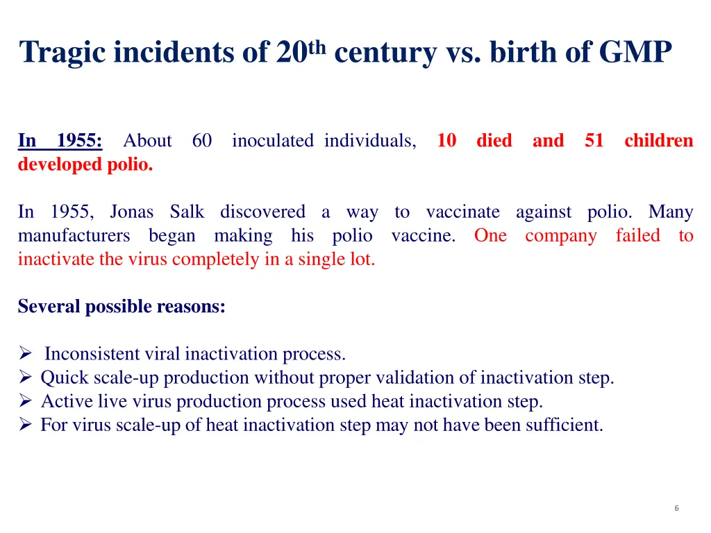 tragic incidents of 20 th century vs birth of gmp 3