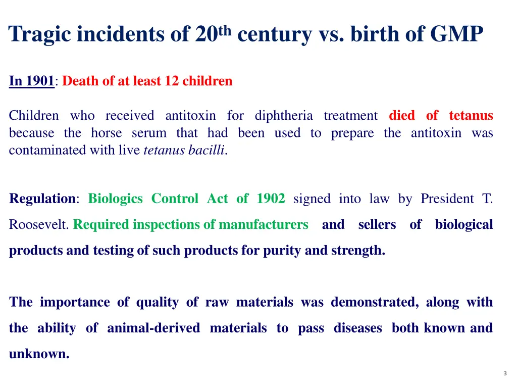 tragic incidents of 20 th century vs birth of gmp