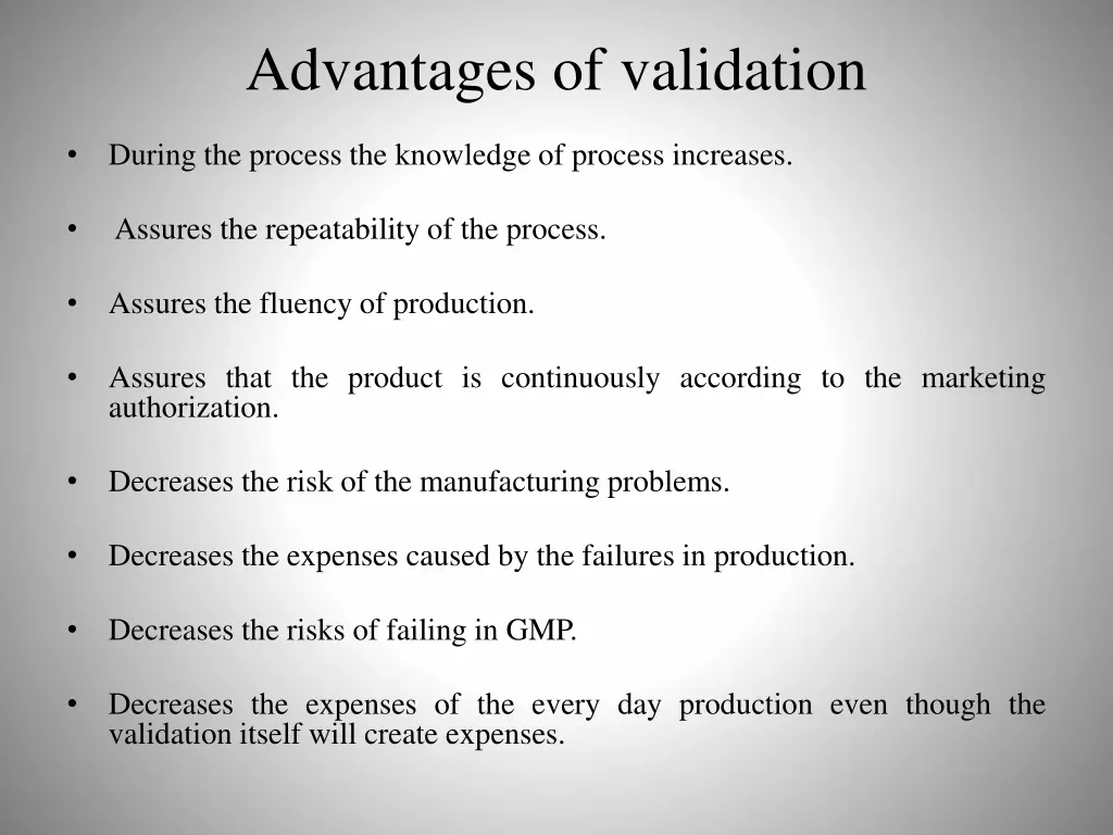 advantages of validation