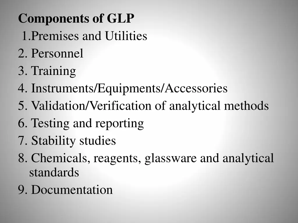 components of glp 1 premises and utilities