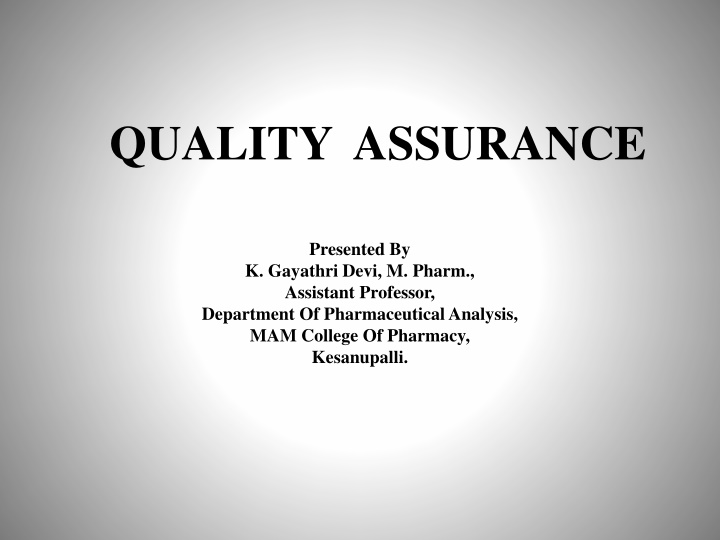 quality assurance