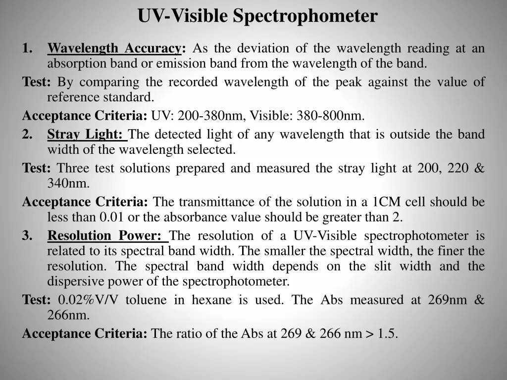 uv visible spectrophometer