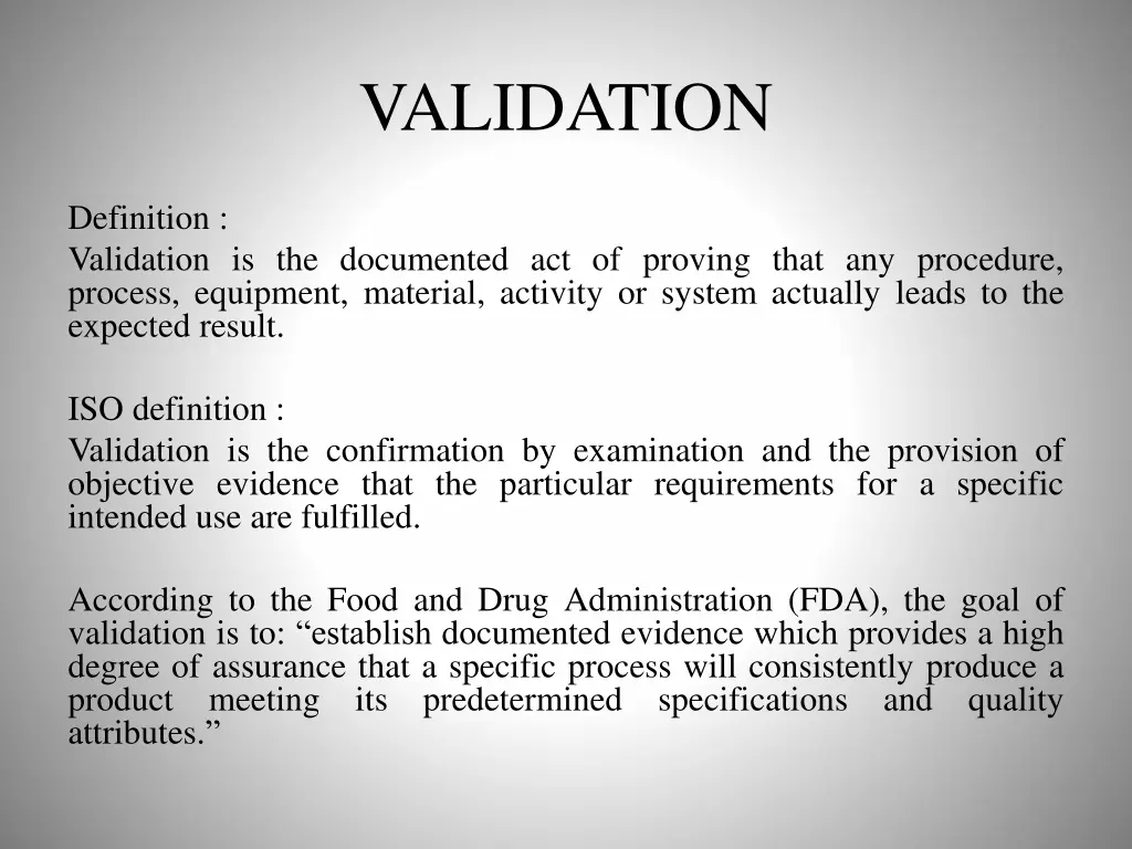 validation