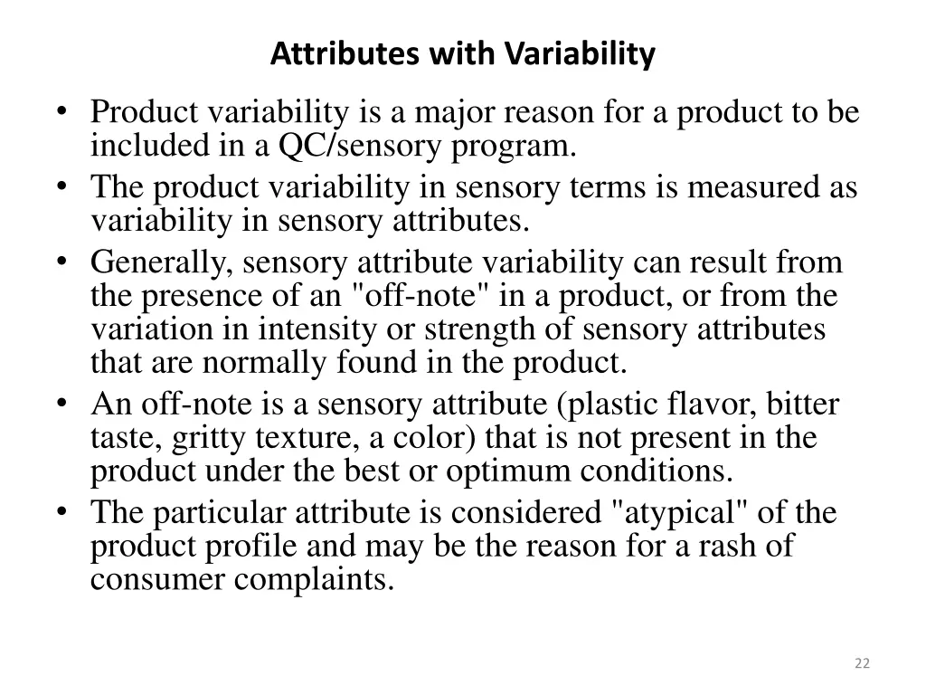 attributes with variability