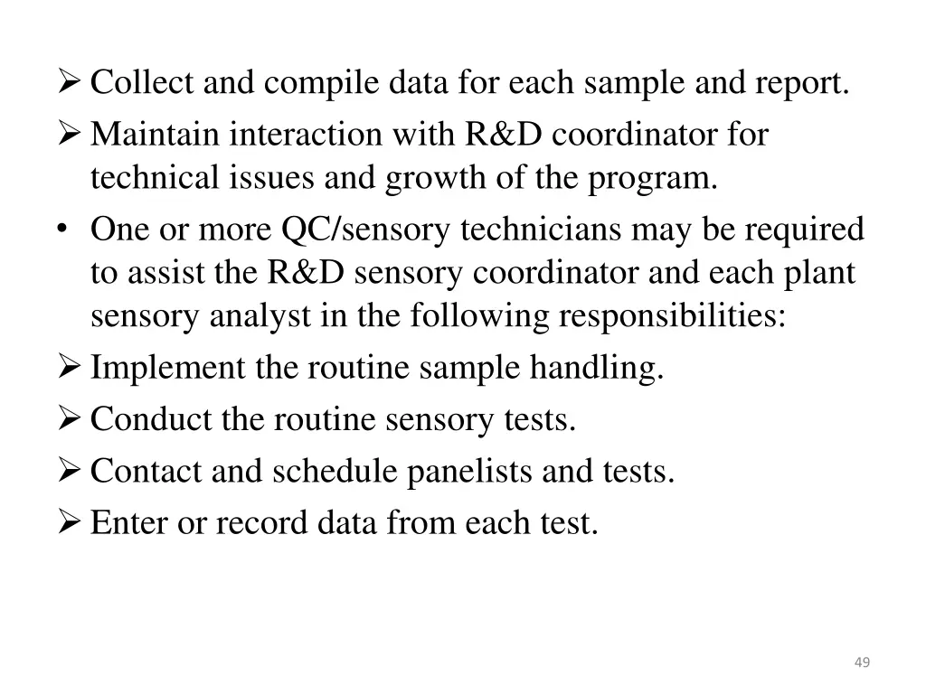 collect and compile data for each sample