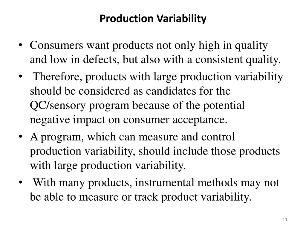 production variability
