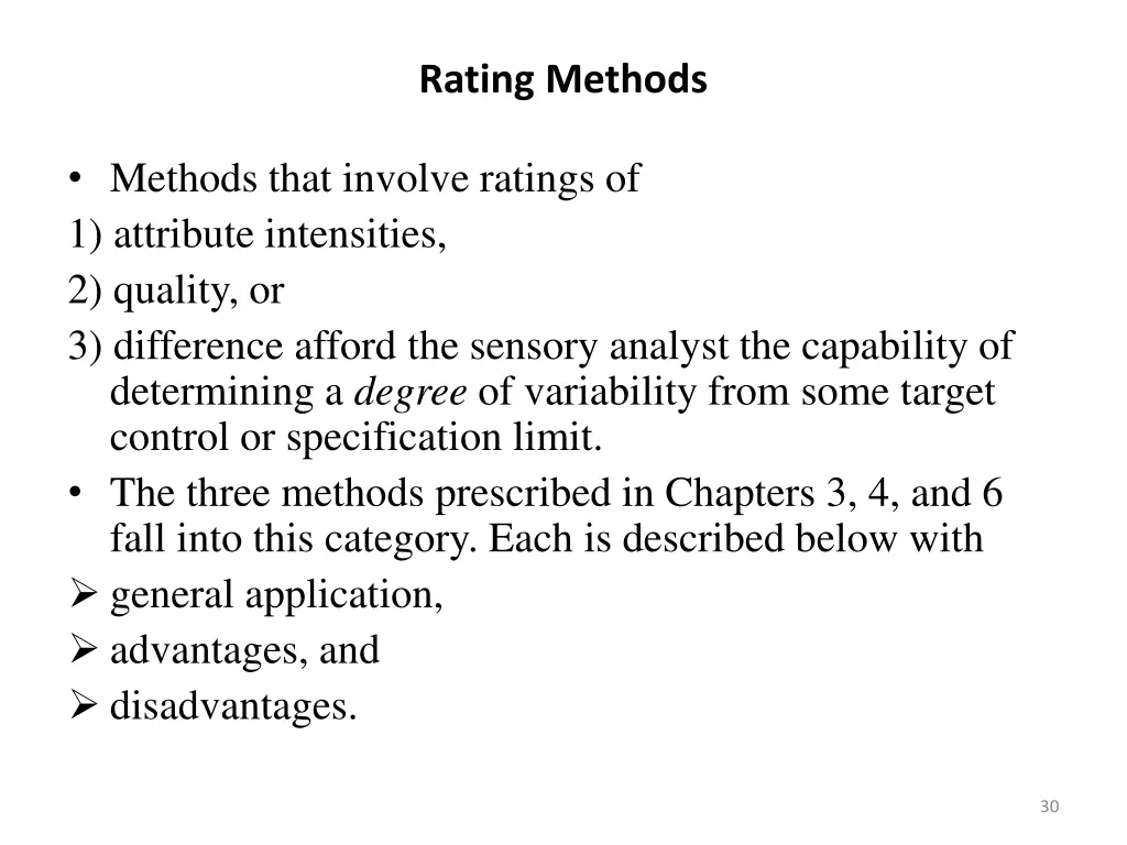 rating methods