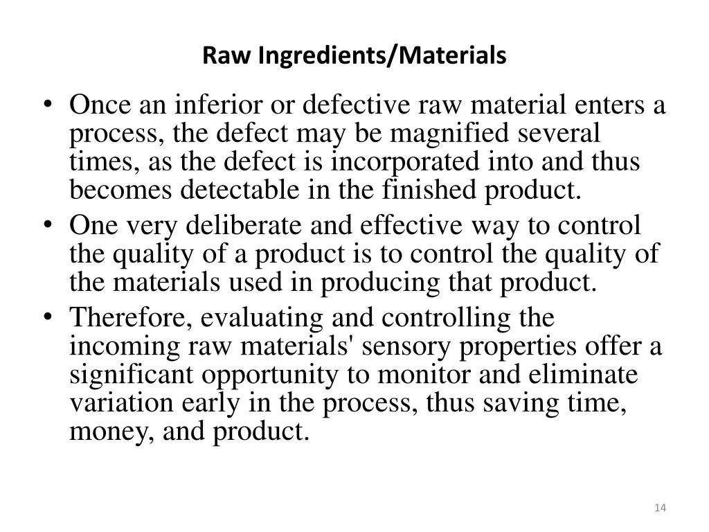 raw ingredients materials