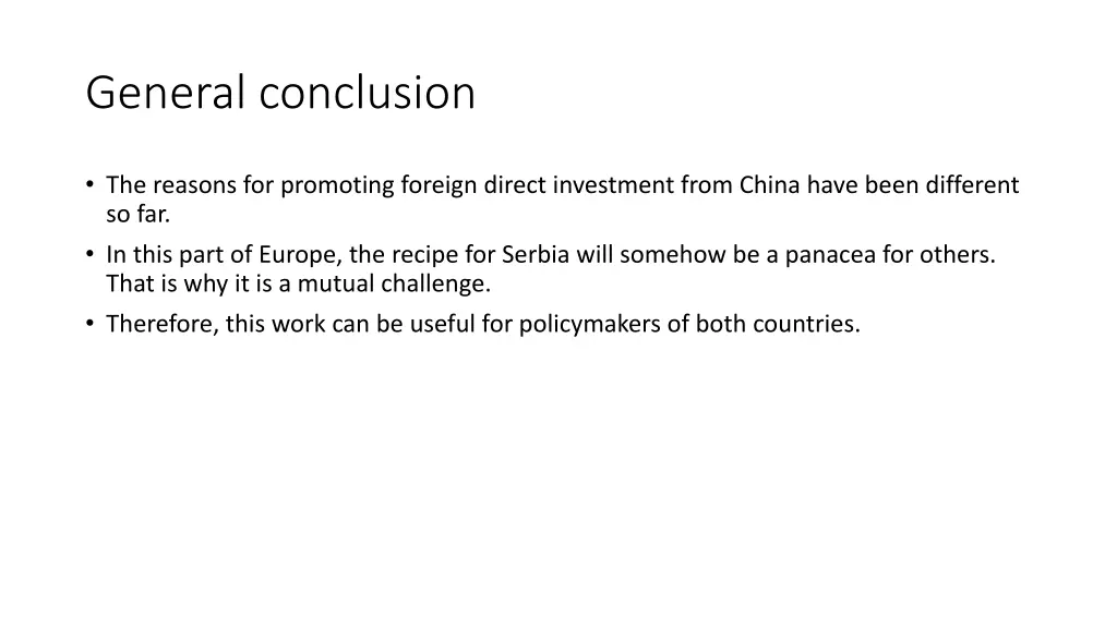 general conclusion