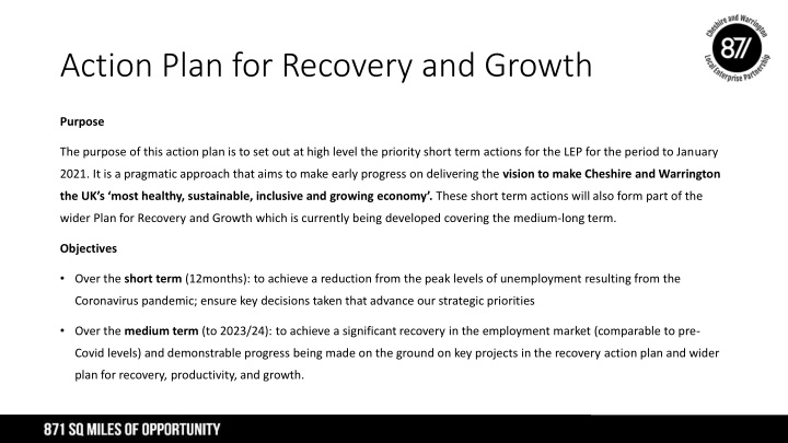 action plan for recovery and growth