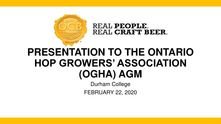 presentation to the ontario hop growers