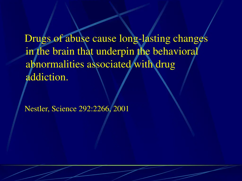 drugs of abuse cause long lasting changes