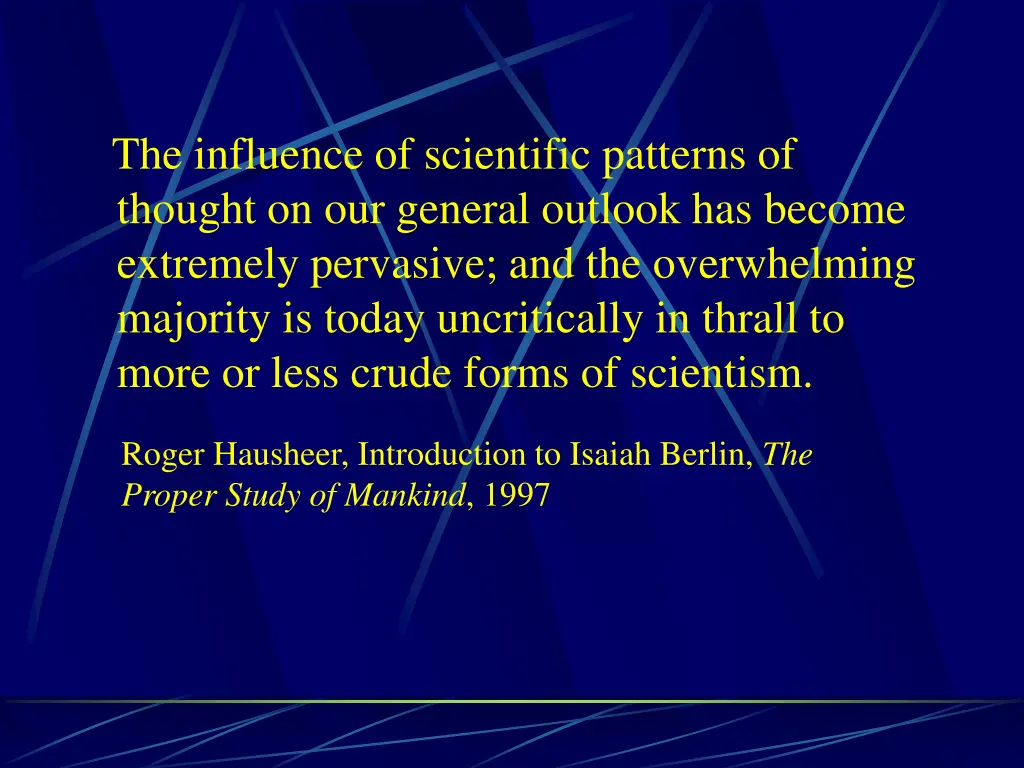 the influence of scientific patterns of thought