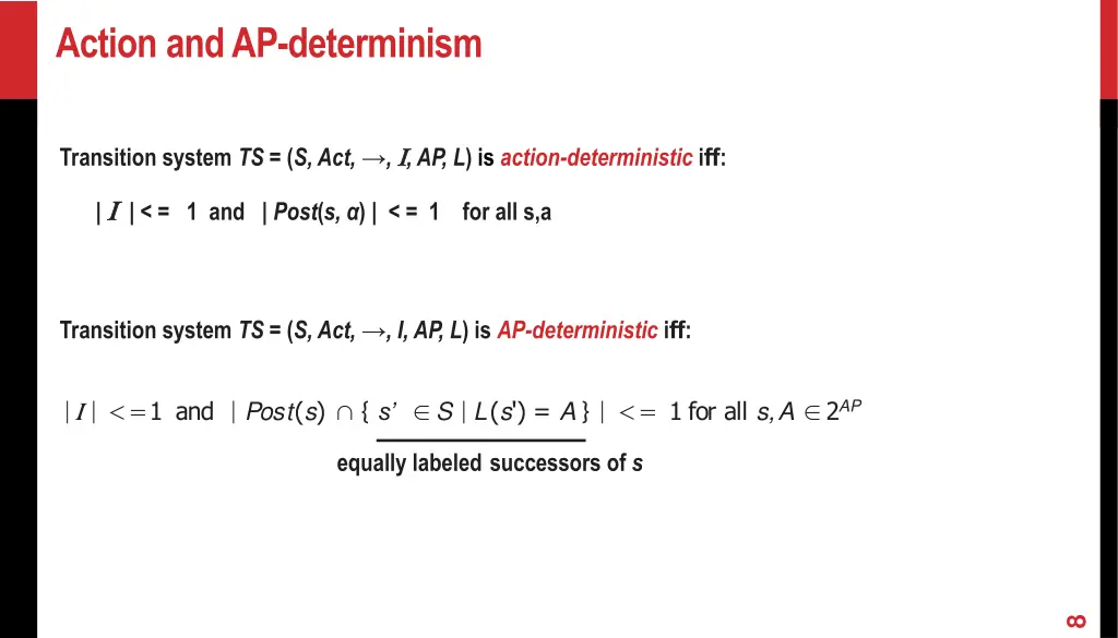 action and ap determinism