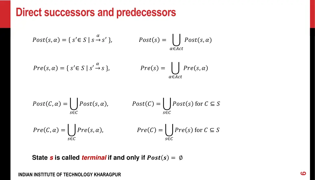 direct successors and predecessors