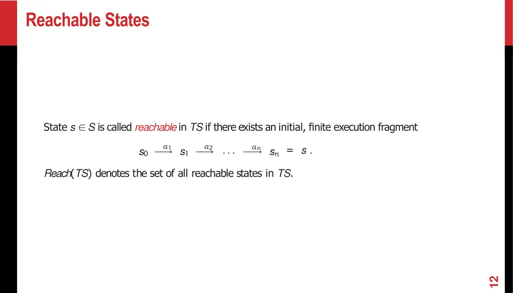 reachable states