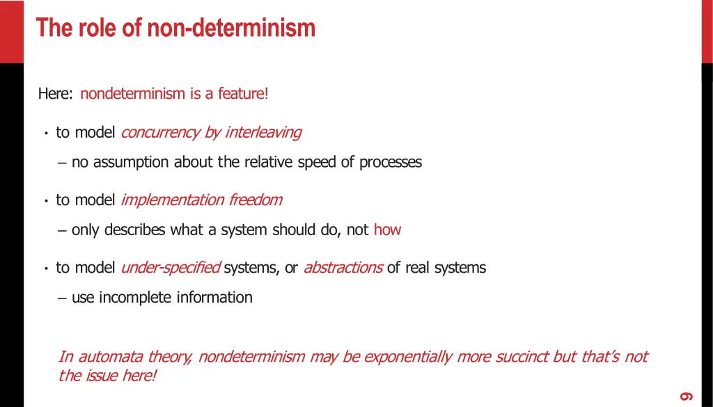 the role of non determinism