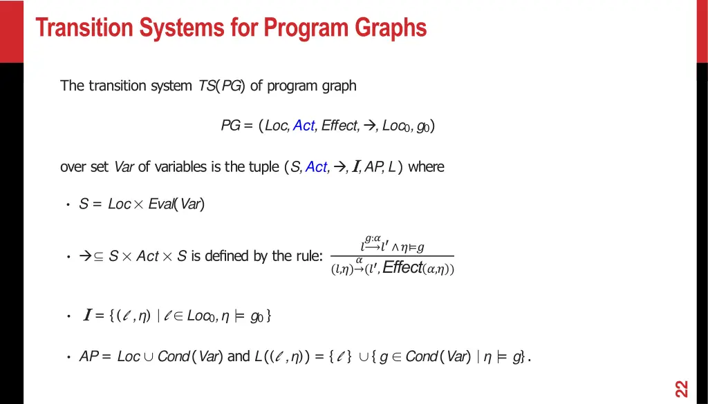 transition systems for program graphs