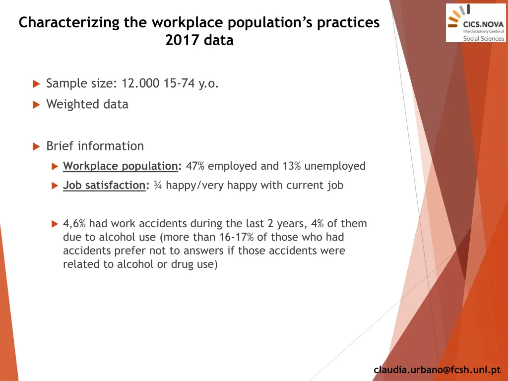 characterizing the workplace population