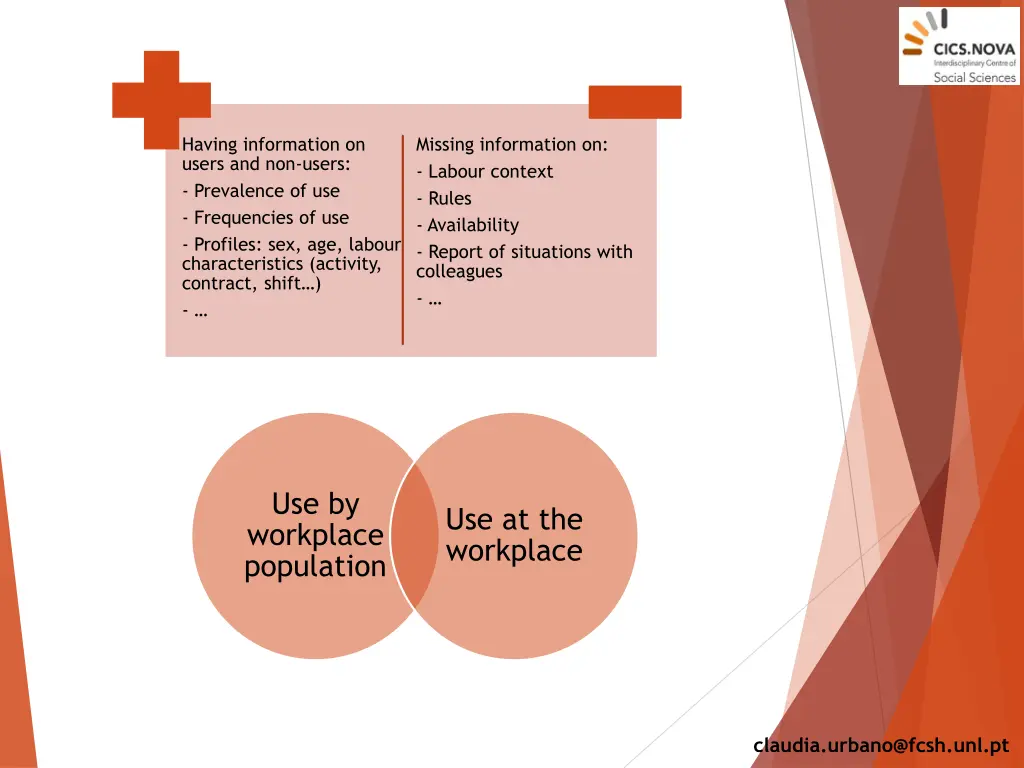 having information on users and non users