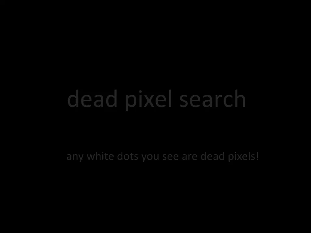 dead pixel search