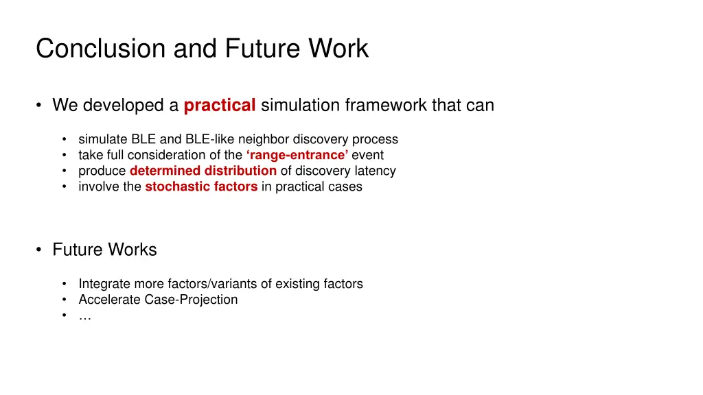 conclusion and future work