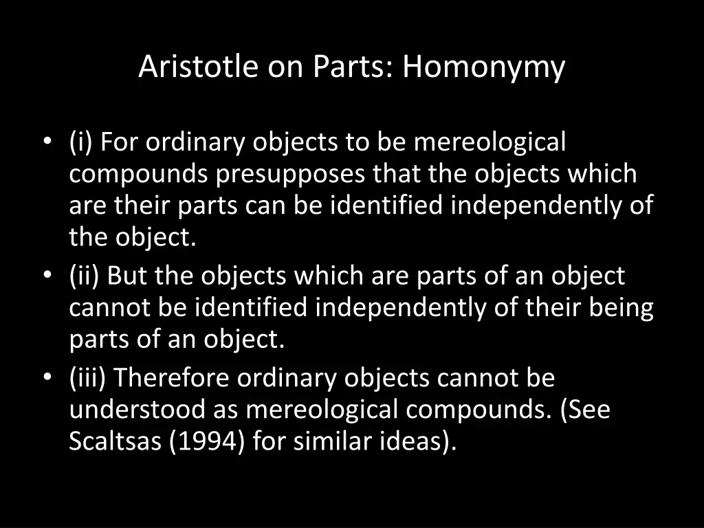 aristotle on parts homonymy 1