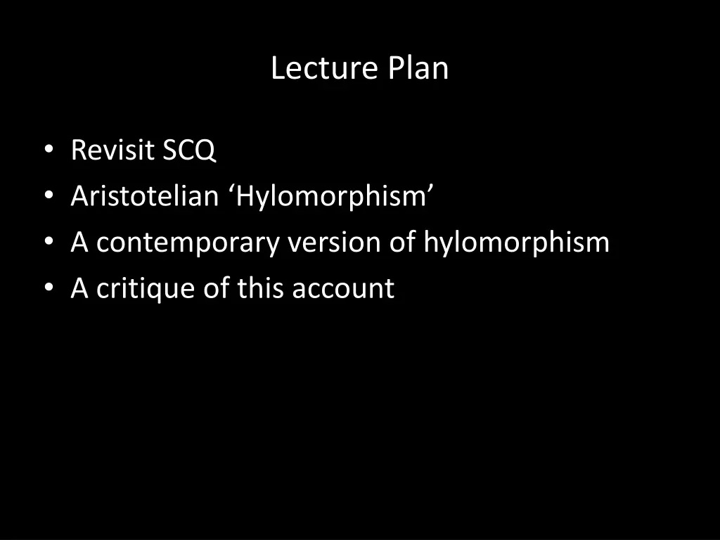 lecture plan