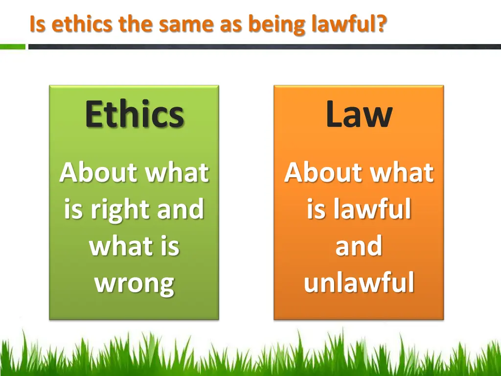 is ethics the same as being lawful