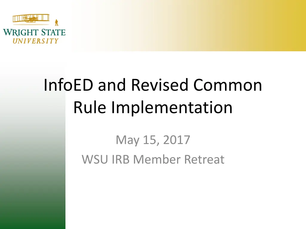 infoed and revised common rule implementation