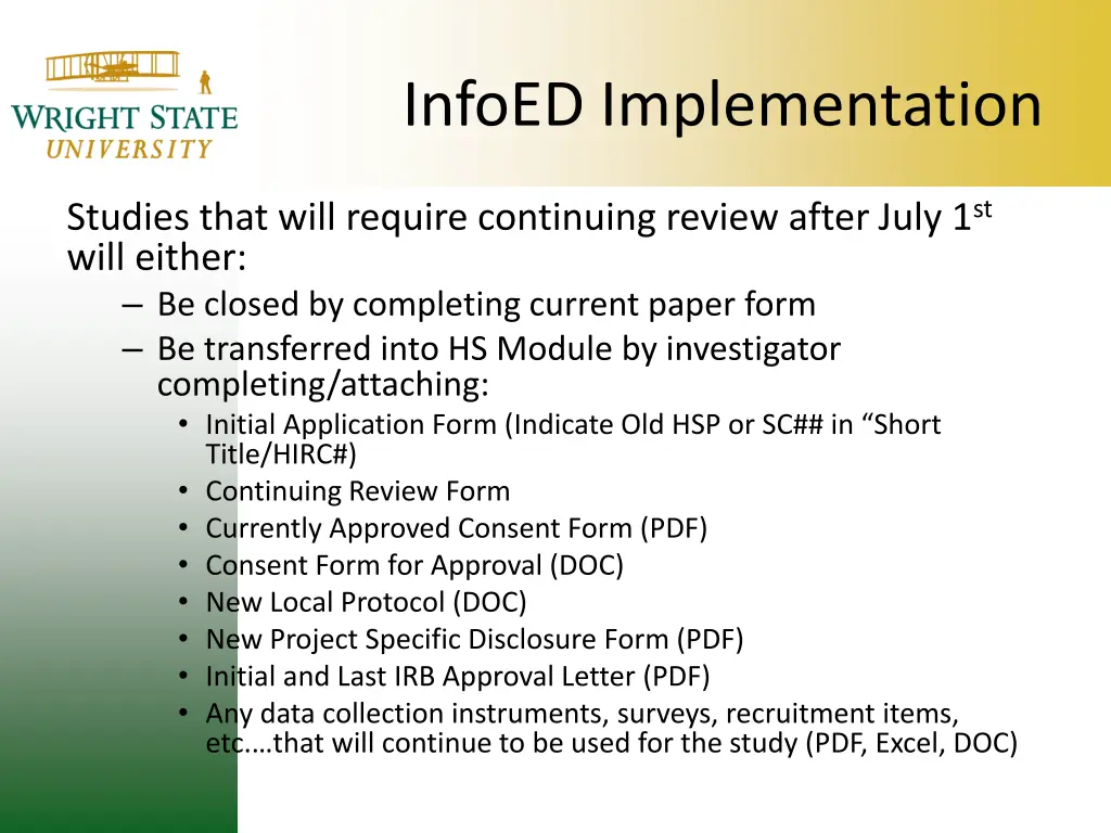 infoed implementation 1