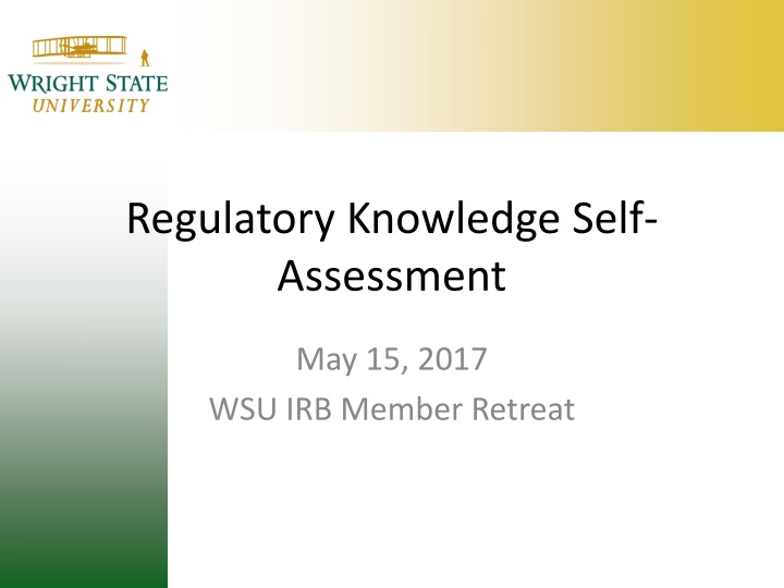 regulatory knowledge self assessment