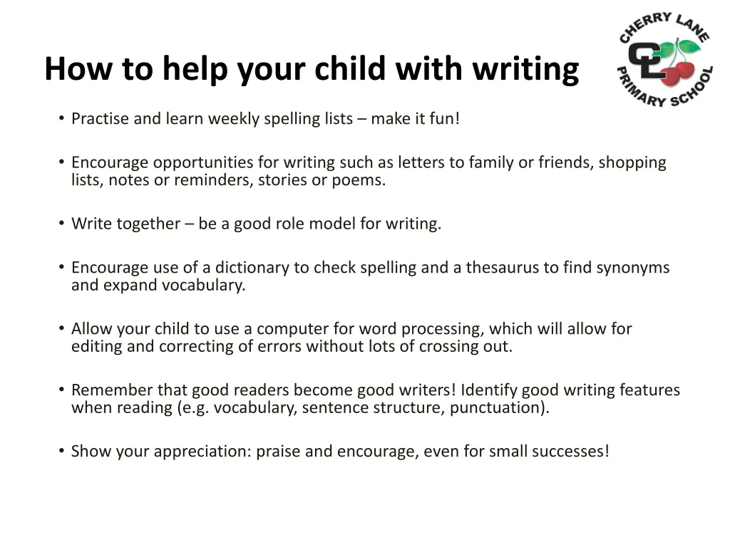 how to help your child with writing