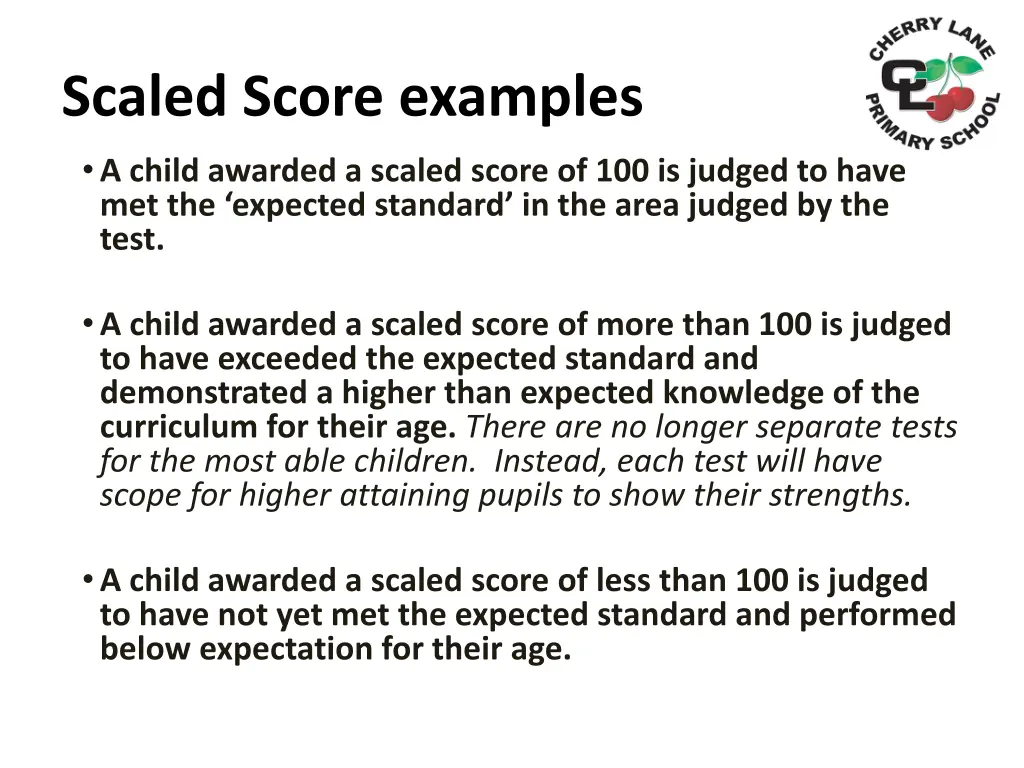 scaled score examples