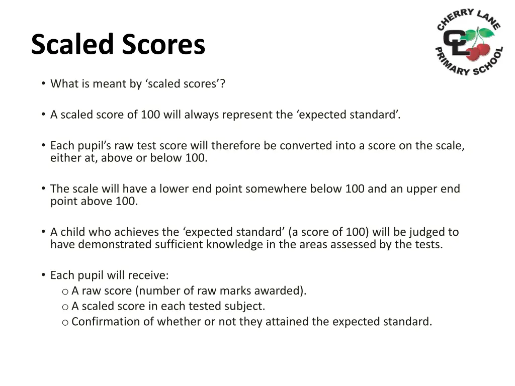 scaled scores