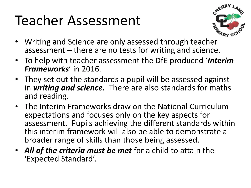 teacher assessment
