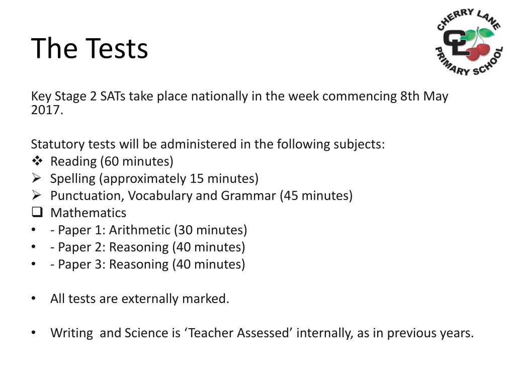 the tests